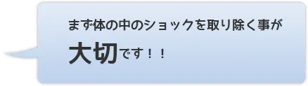 まず体の中のショックを取り除くことが大切です！！